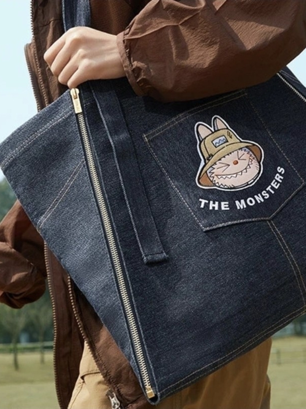THE MONSTERS FALL IN WILD SERIES-Denim Apron Bag